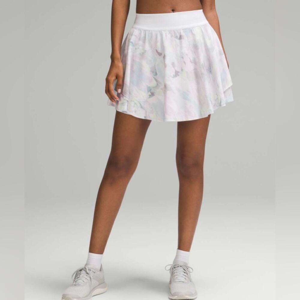 Lululemon Court Rival High-Rise Skirt Marble Meadow Sweet Pink Multi Sz 2